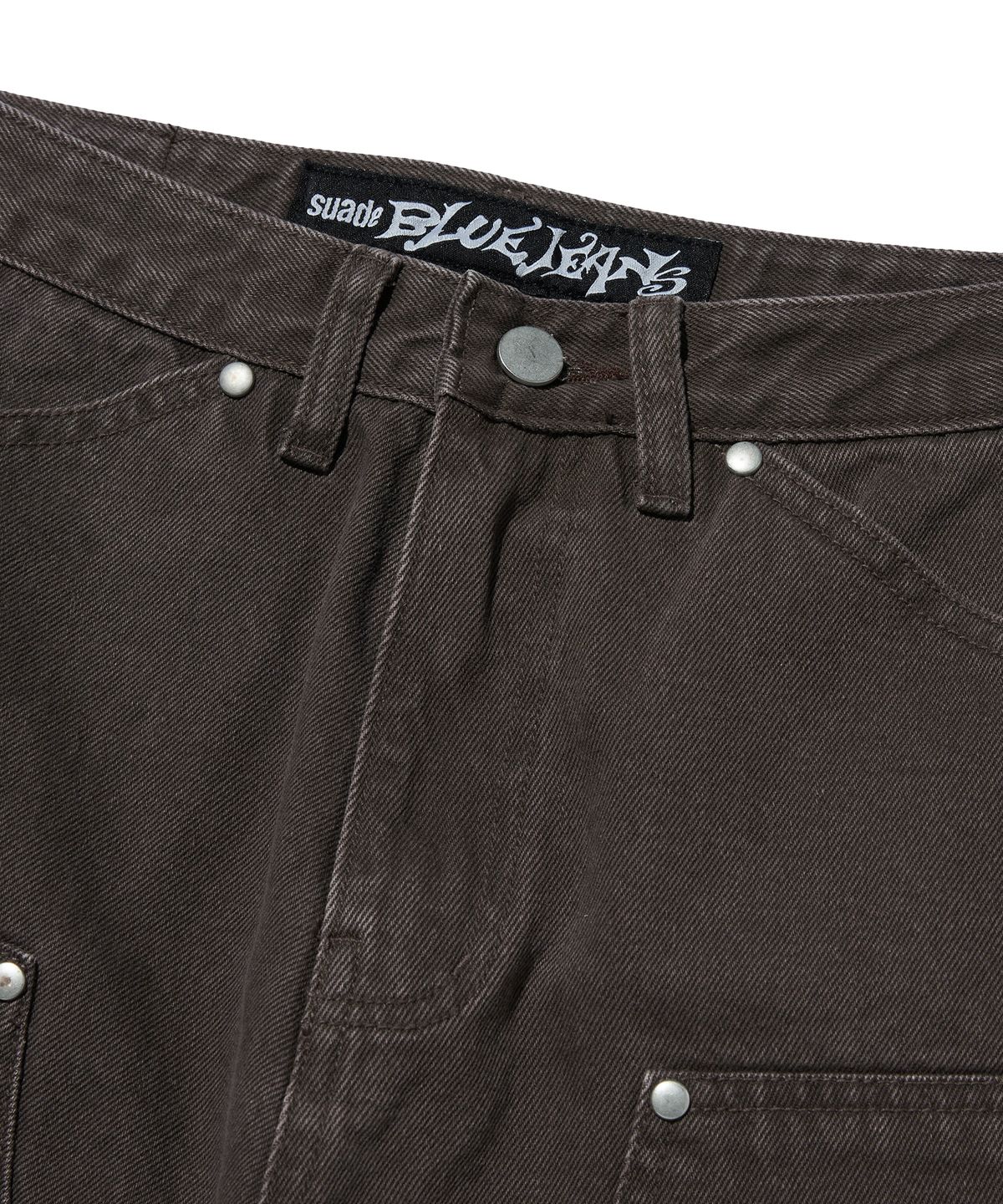 스웨이드(SUADE) CURVED DOUBLE KNEE PANTS [BROWN]