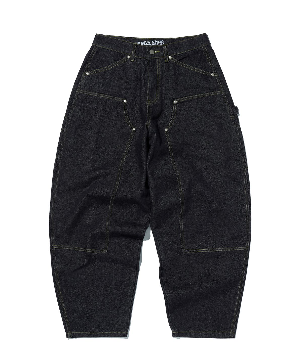 스웨이드(SUADE) CURVED DOUBLE KNEE PANTS [RAW INDIGO]