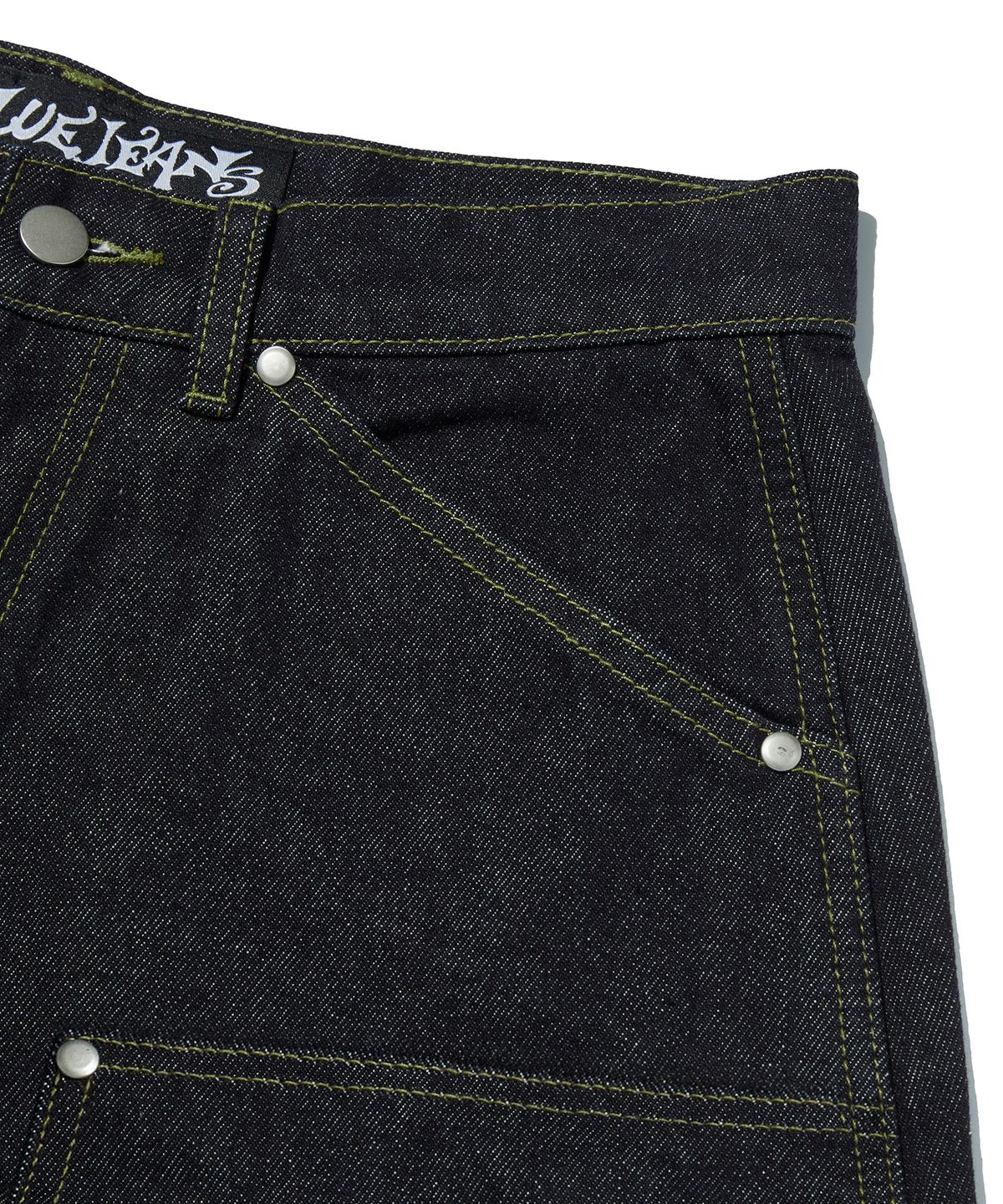 스웨이드(SUADE) CURVED DOUBLE KNEE PANTS [RAW INDIGO]