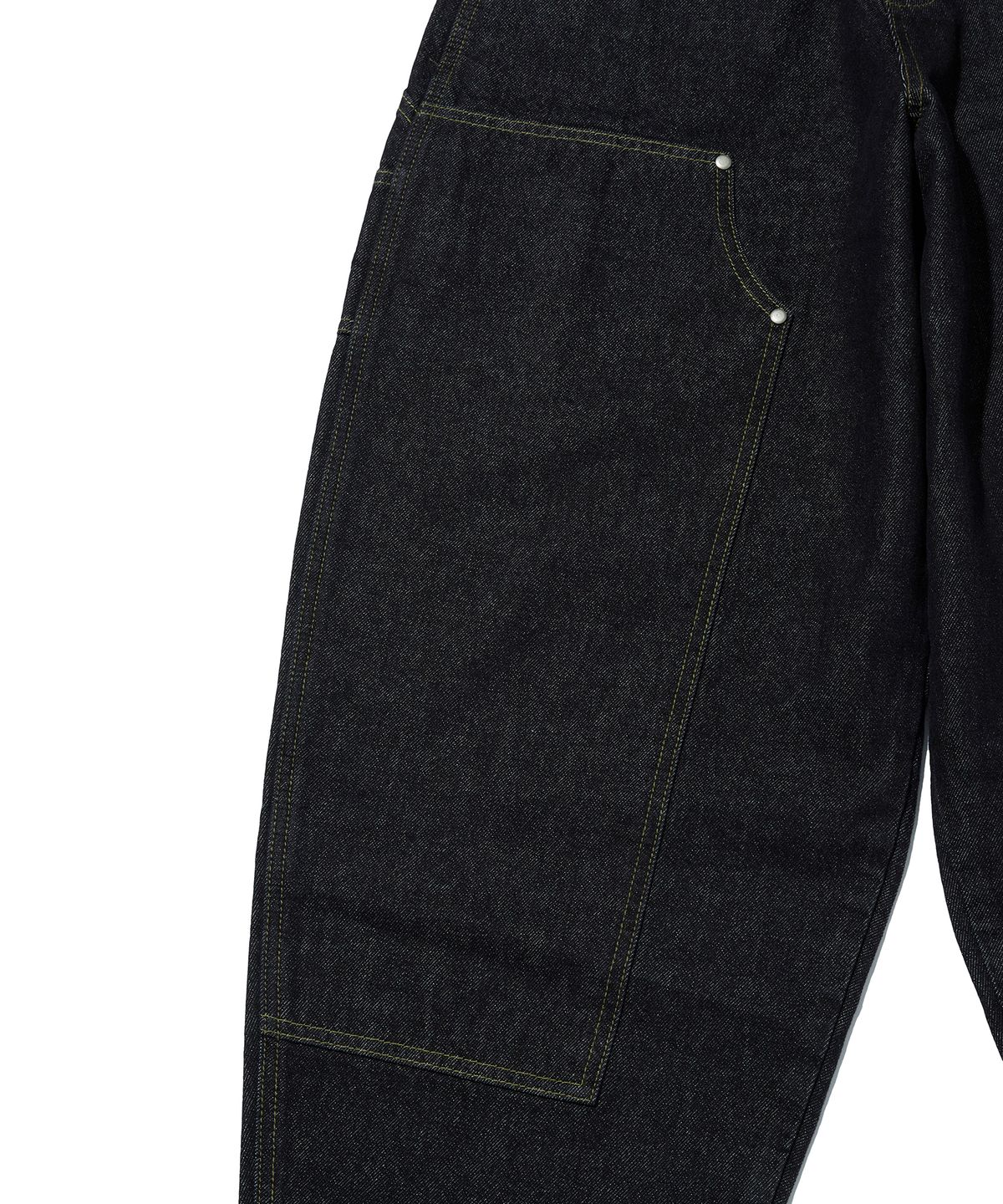 스웨이드(SUADE) CURVED DOUBLE KNEE PANTS [RAW INDIGO]