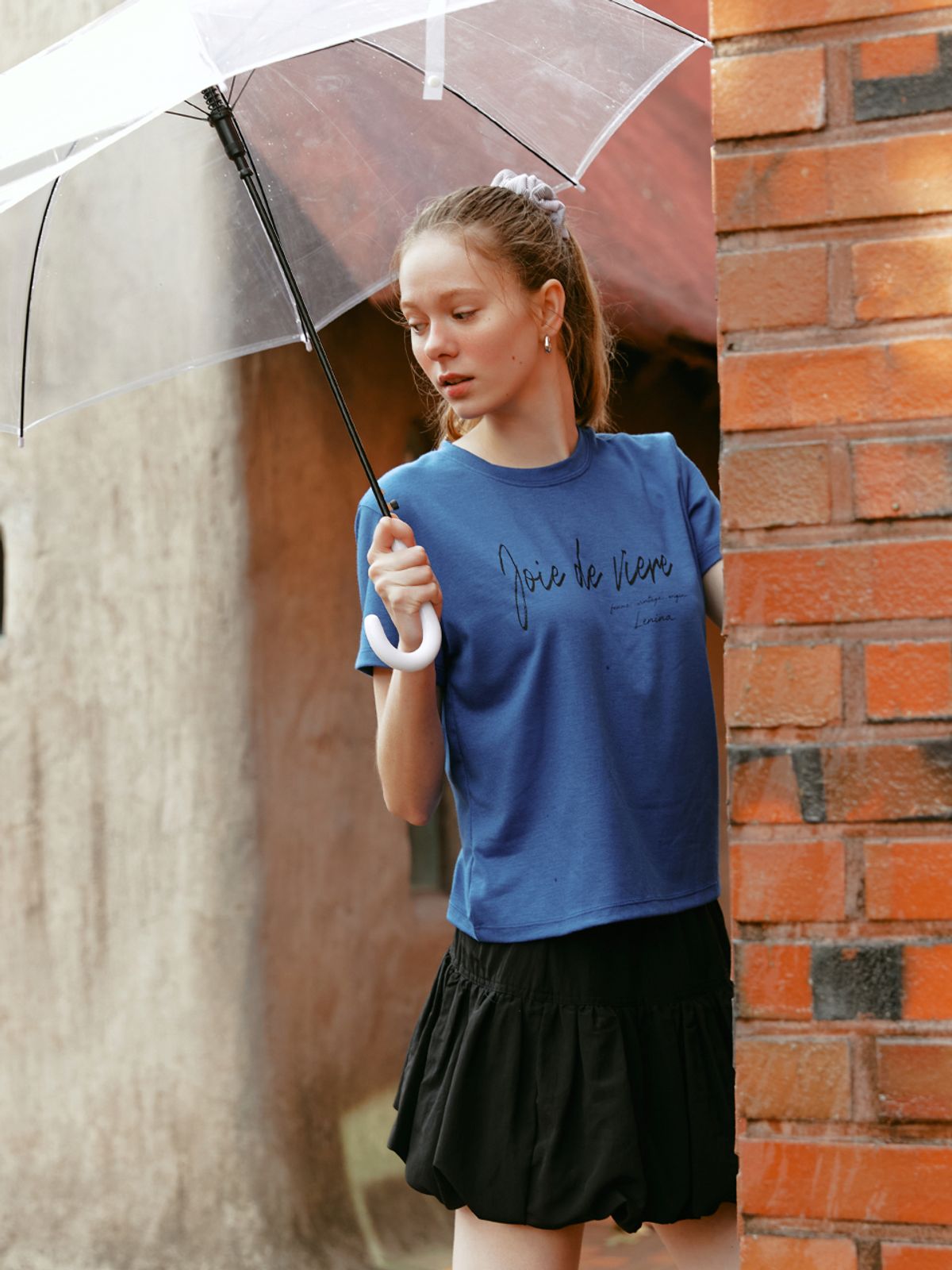 르니나(LENINA) TILLY print T-shirt_BLUE
