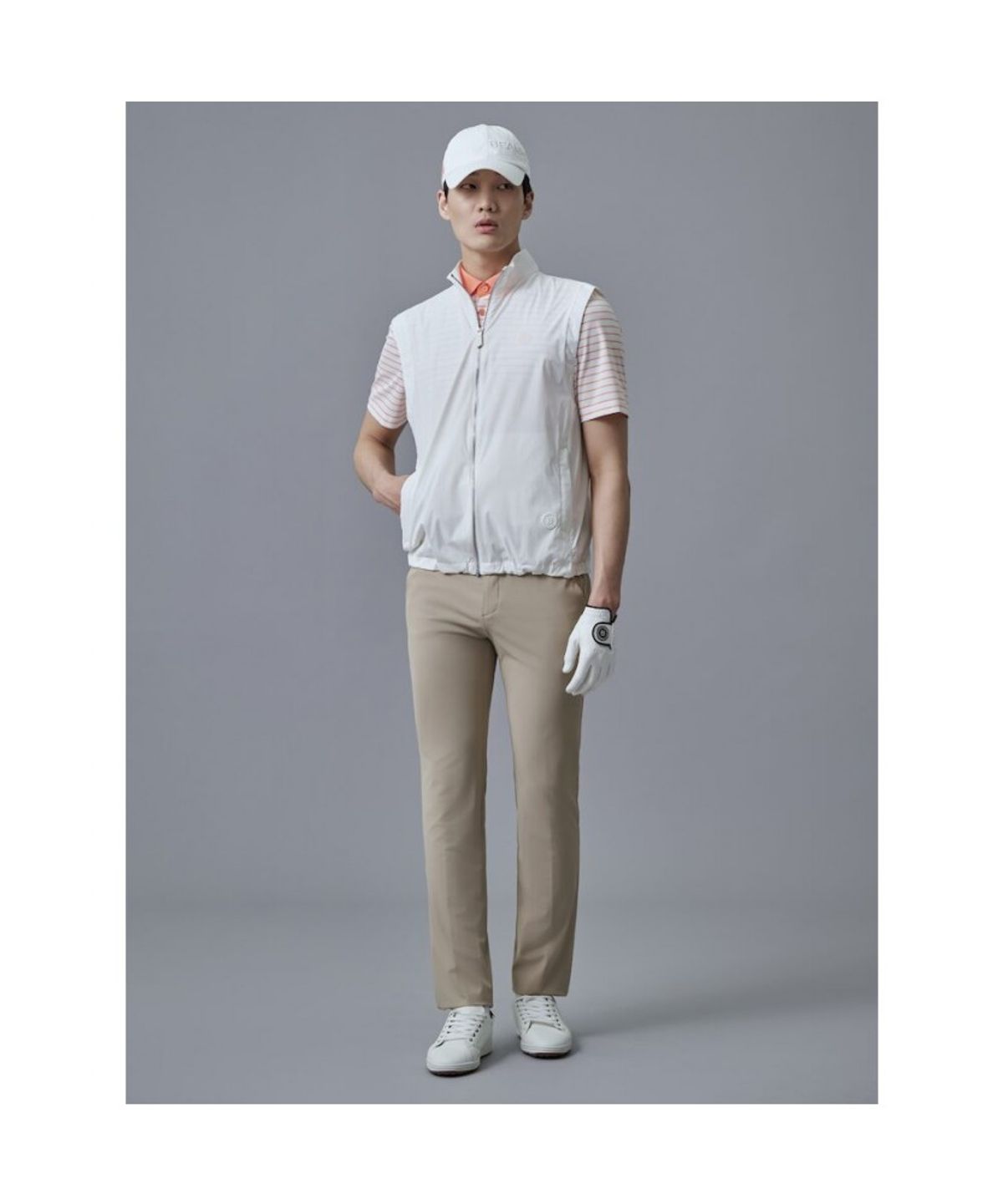 빈폴골프(BEANPOLE GOLF) 남성 경량 펀칭 베스트  화이트