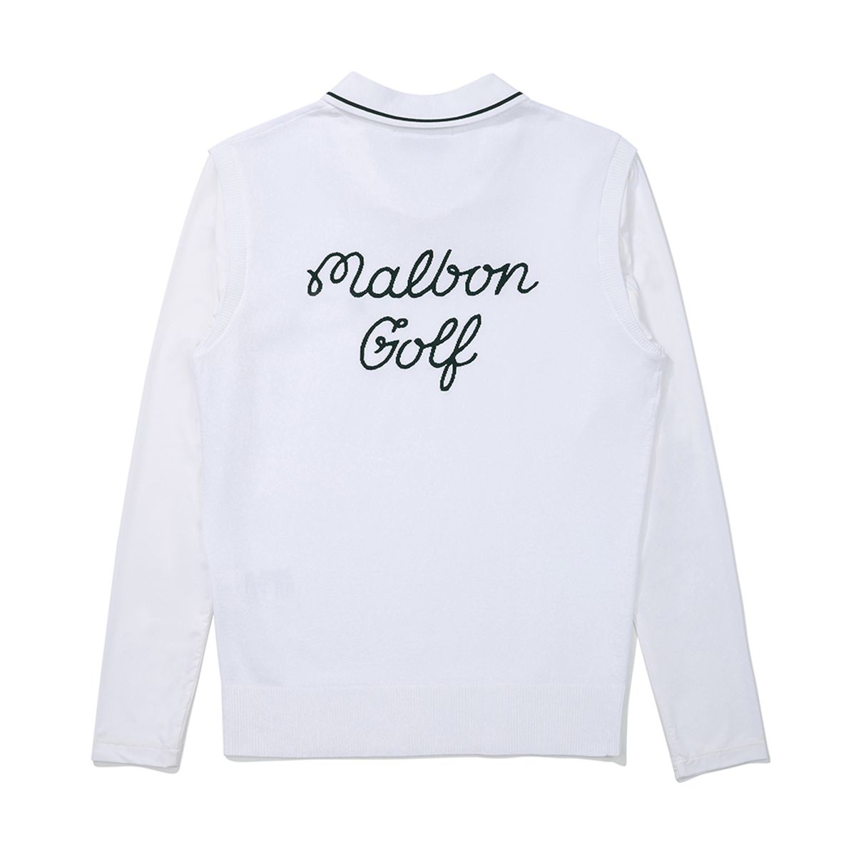 말본 골프(MALBON GOLF) 니트 하이브리드 긴팔 폴로셔츠 OFF WHITE (WOMAN)