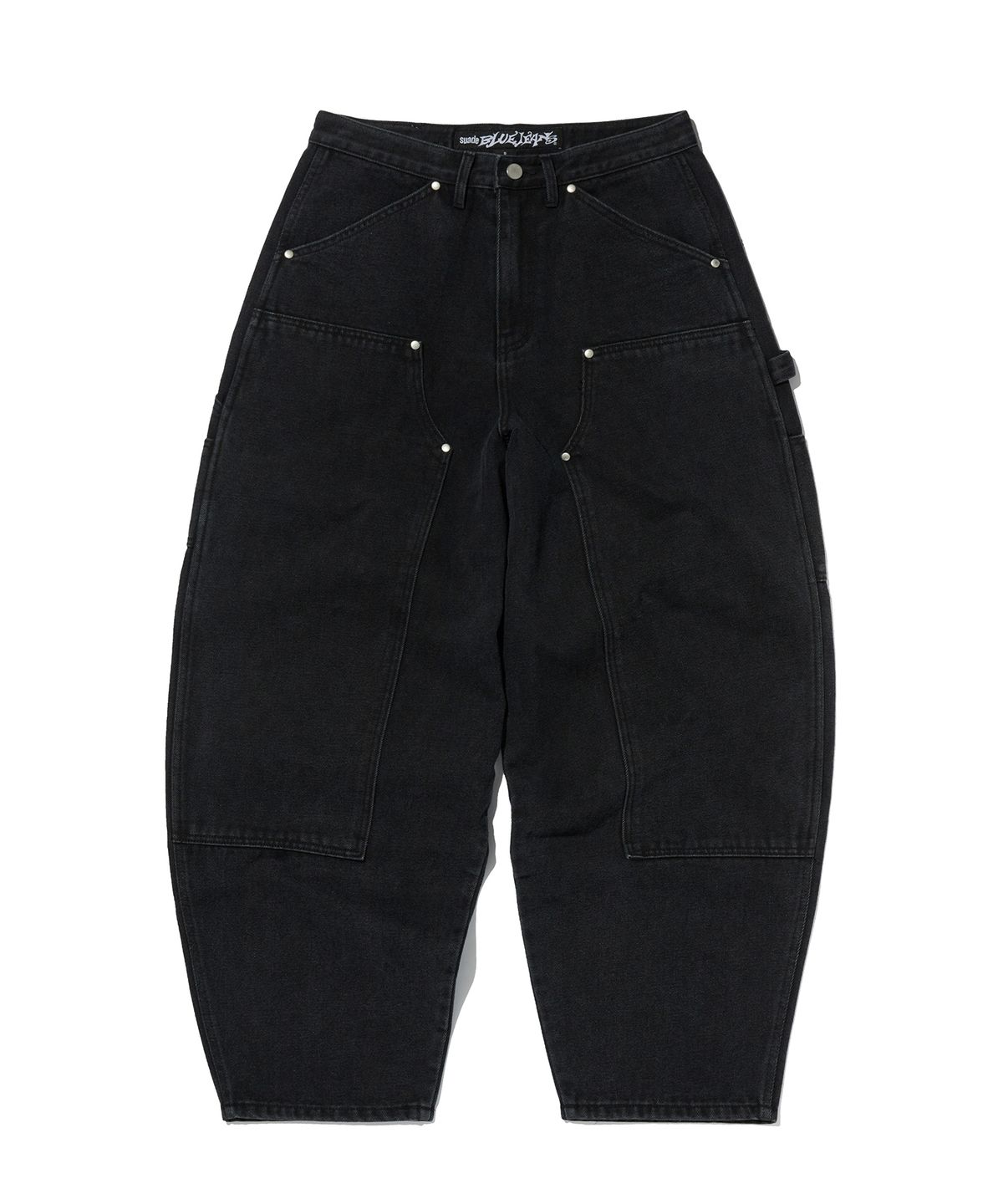 스웨이드(SUADE) CURVED DOUBLE KNEE PANTS [BLACK]
