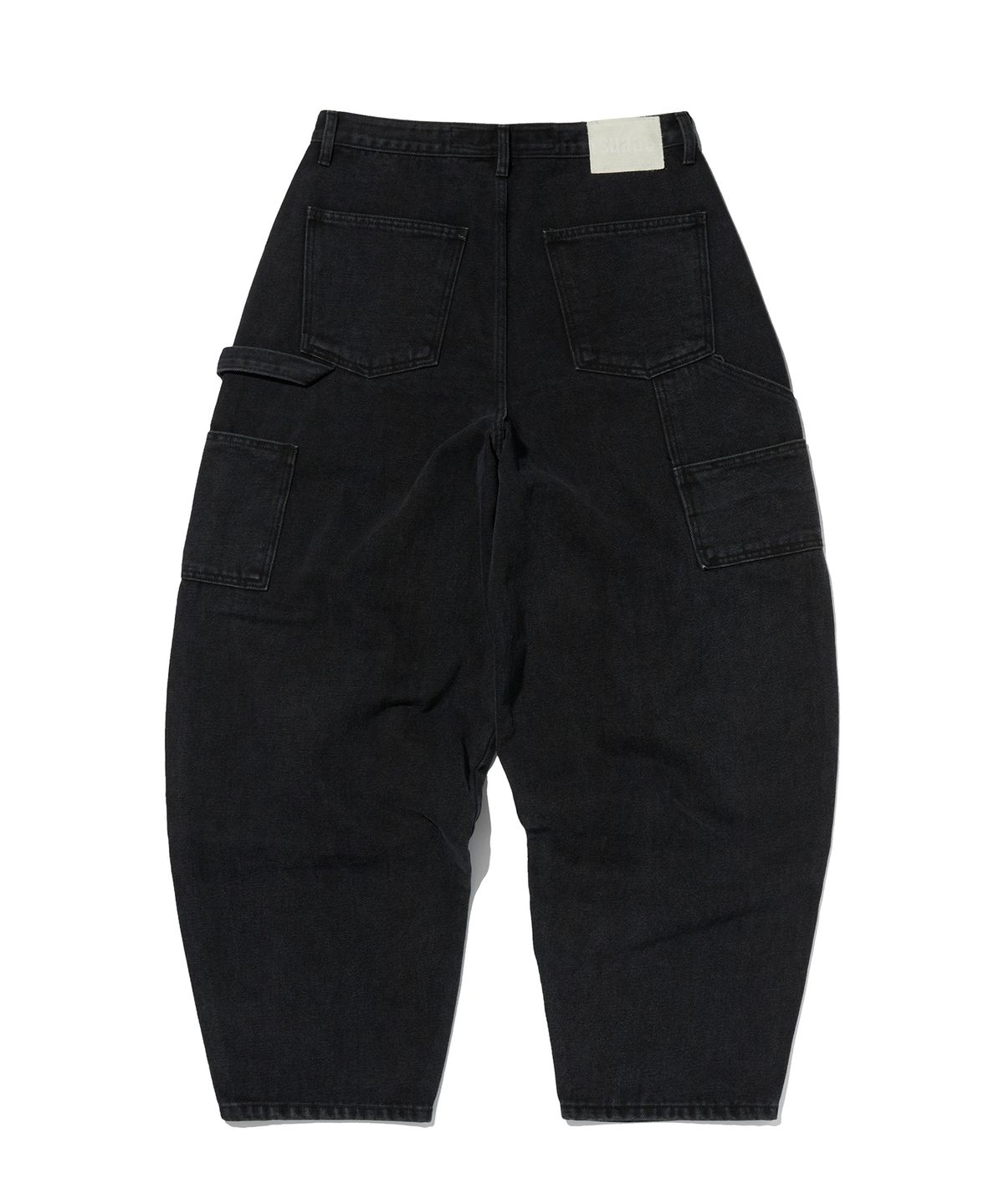 스웨이드(SUADE) CURVED DOUBLE KNEE PANTS [BLACK]