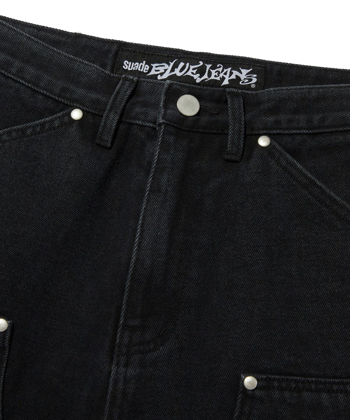 스웨이드(SUADE) CURVED DOUBLE KNEE PANTS [BLACK]