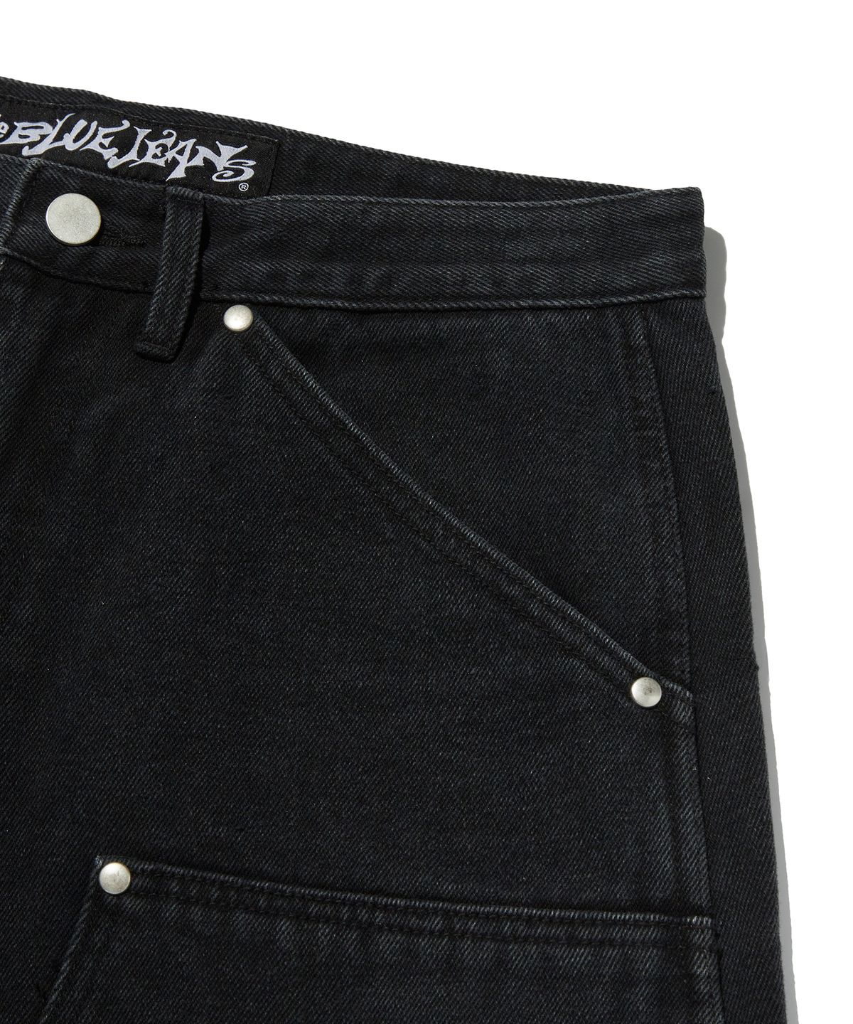 스웨이드(SUADE) CURVED DOUBLE KNEE PANTS [BLACK]