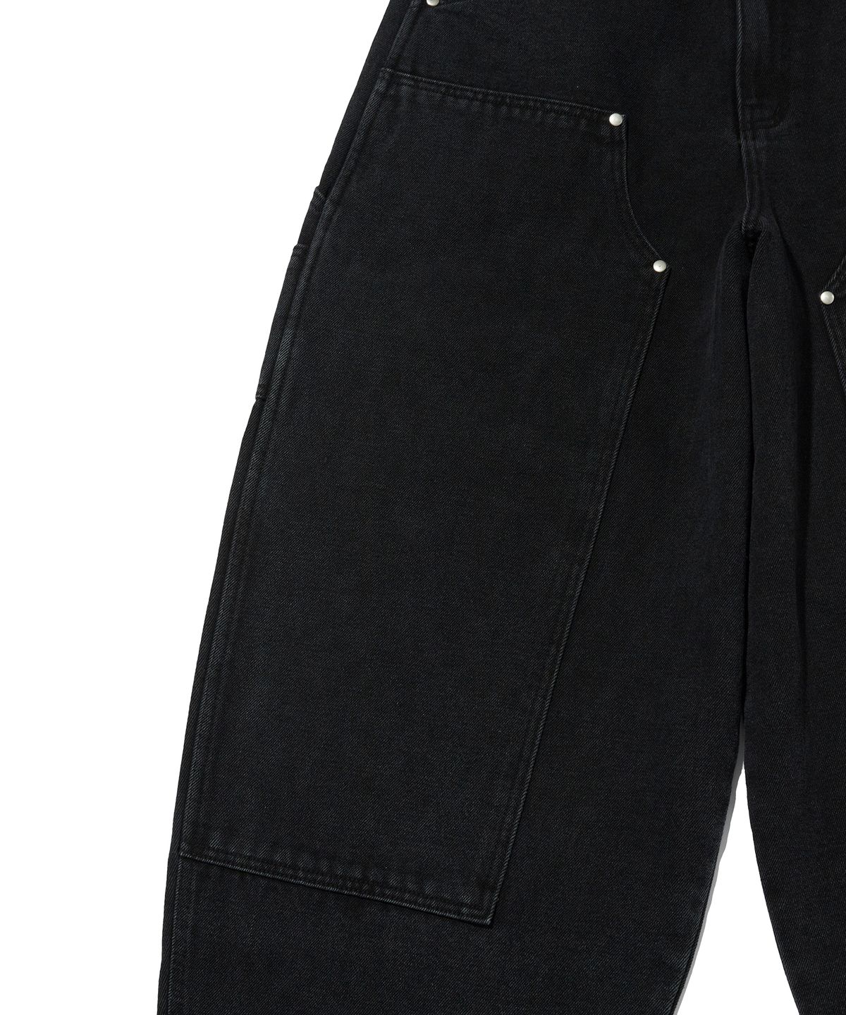 스웨이드(SUADE) CURVED DOUBLE KNEE PANTS [BLACK]