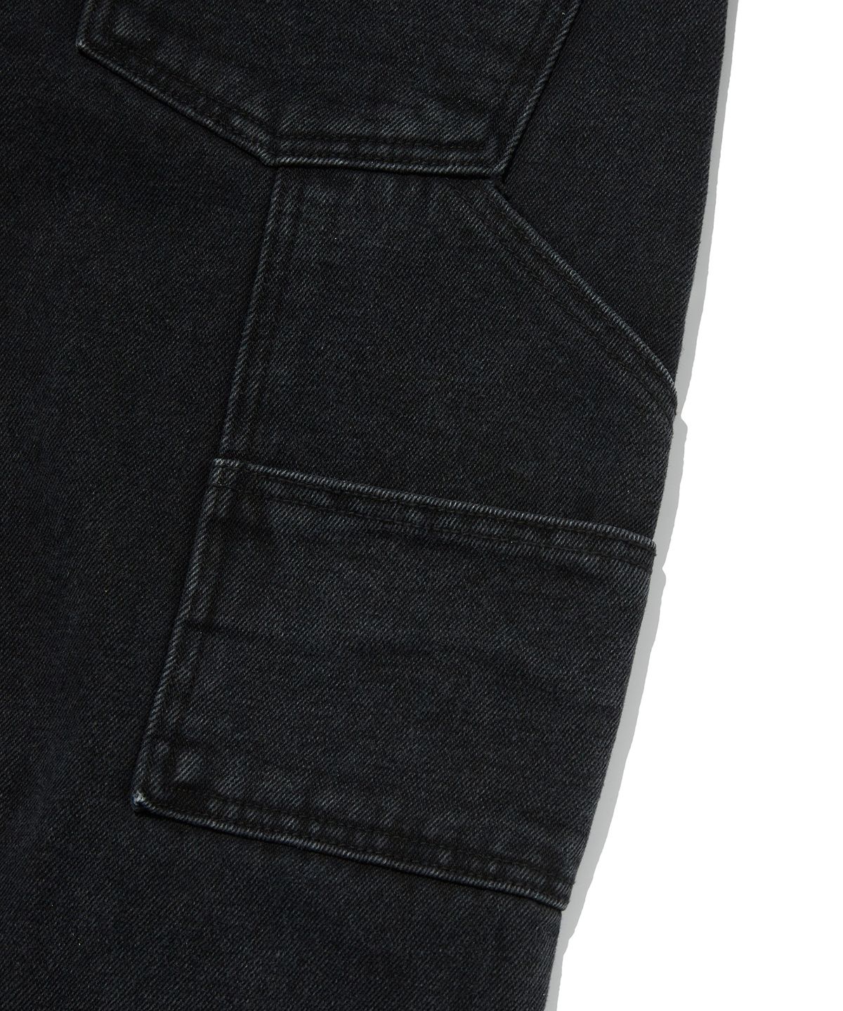 스웨이드(SUADE) CURVED DOUBLE KNEE PANTS [BLACK]