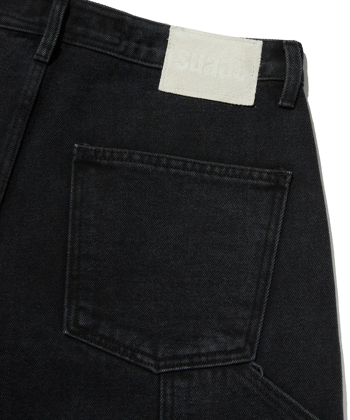 스웨이드(SUADE) CURVED DOUBLE KNEE PANTS [BLACK]