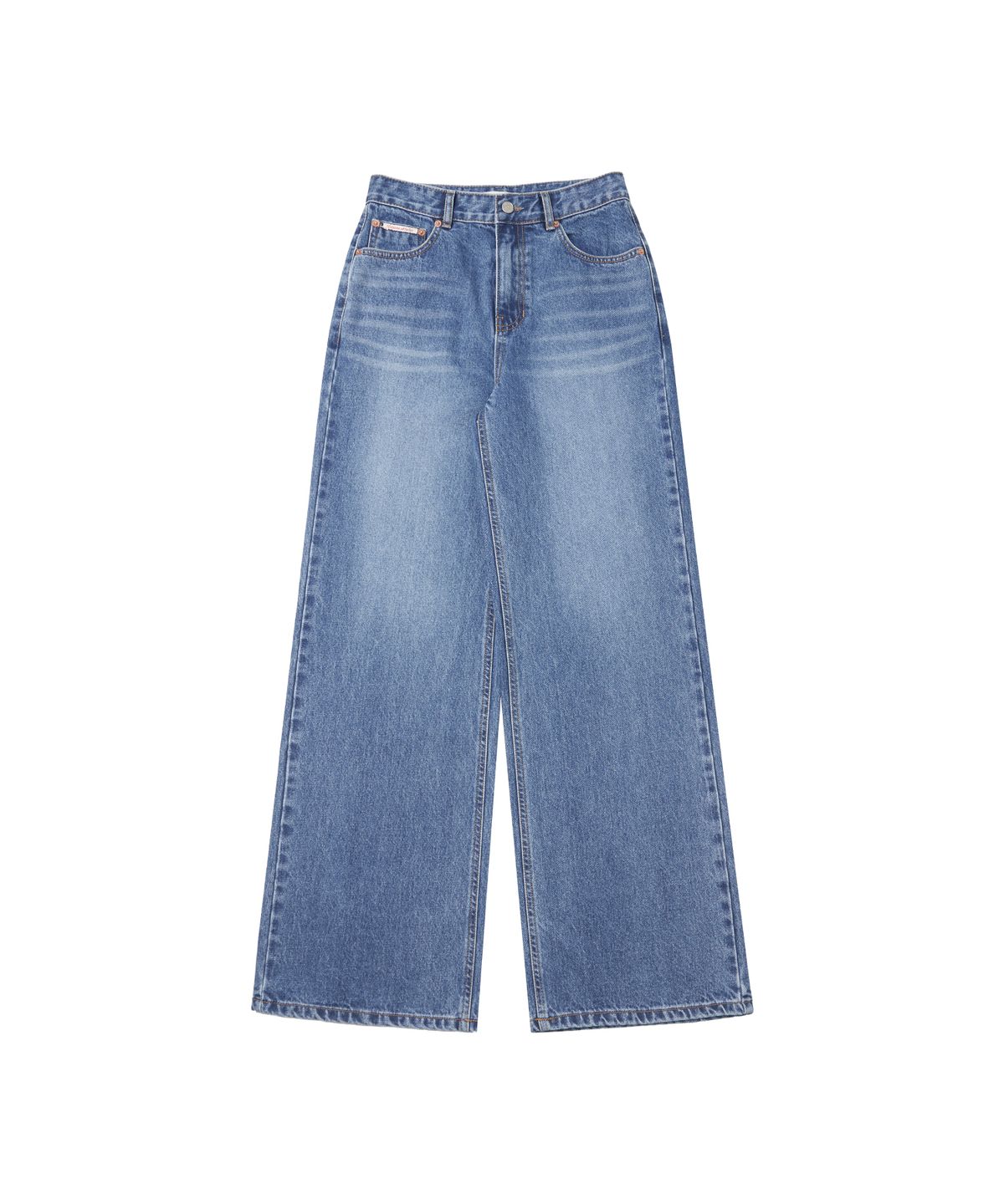 반원 아틀리에(VANONE ATELIER) P3237 워시드 와이드 데님 팬츠_Medium blue