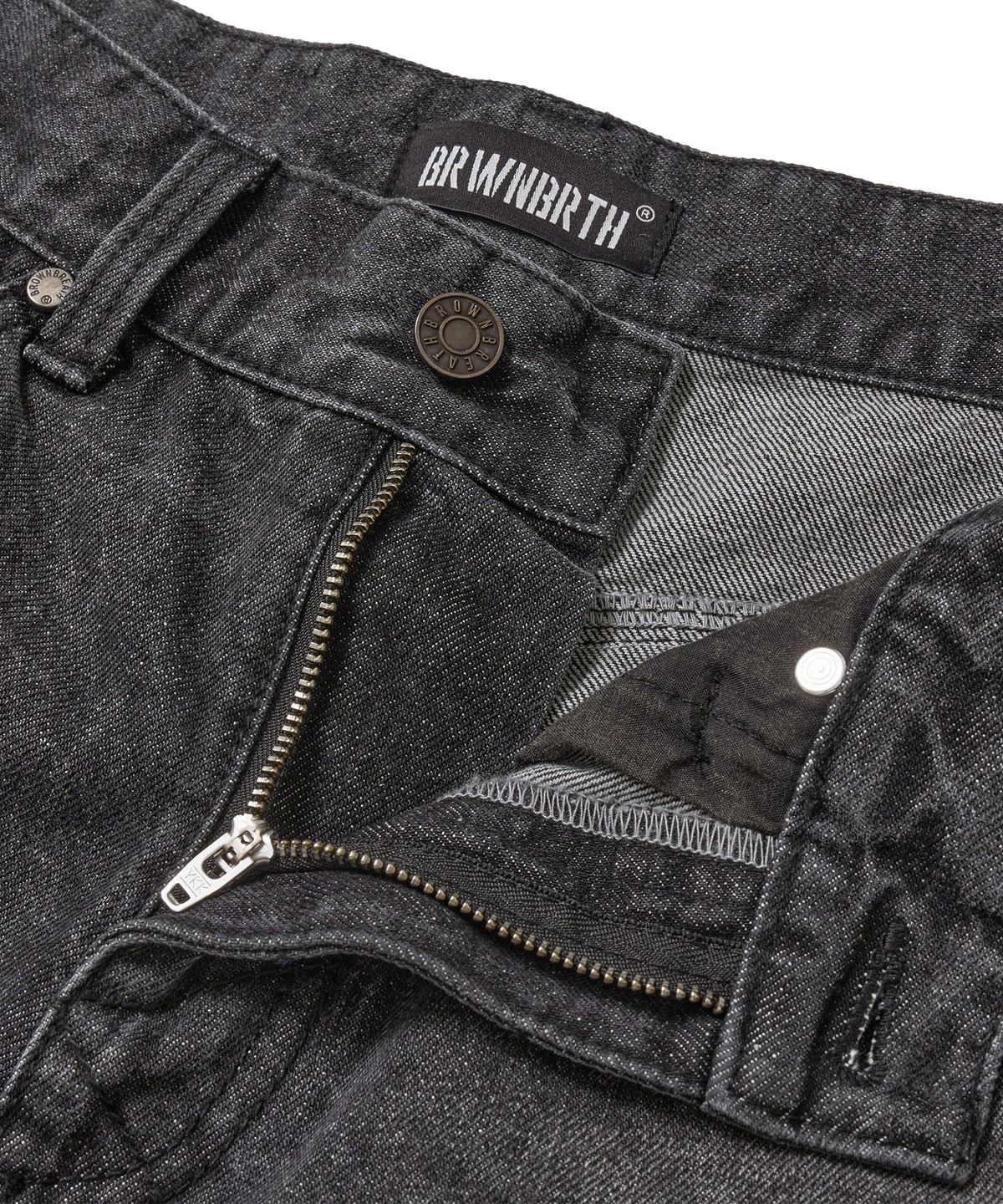 브라운브레스(BROWNBREATH) DESTROYED DENIM BERMUDA PANTS - BLACK