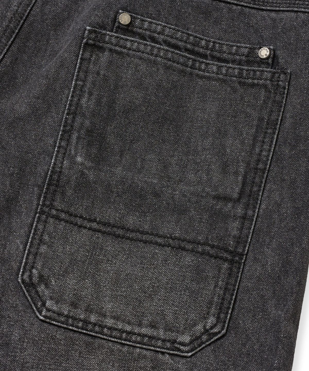 브라운브레스(BROWNBREATH) DESTROYED DENIM BERMUDA PANTS - BLACK