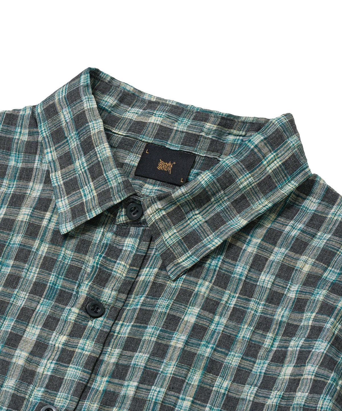 브라운브레스(BROWNBREATH) TAG CHECK HALF SHIRTS - MINT