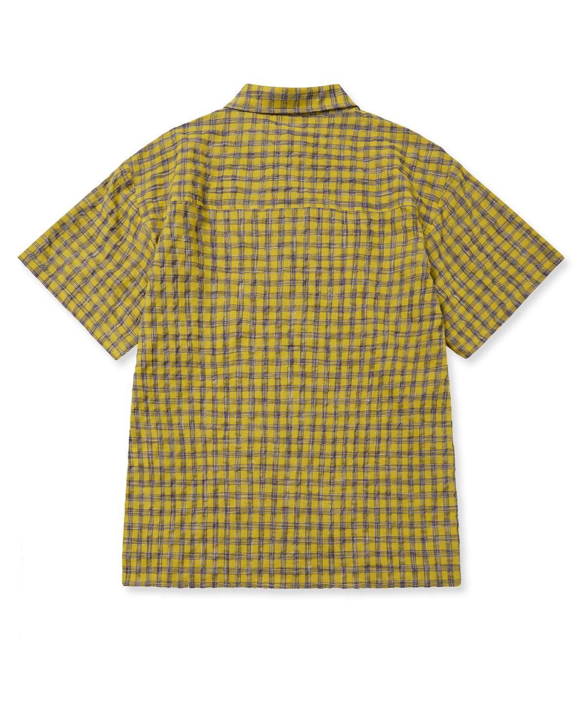 브라운브레스(BROWNBREATH) TAG CHECK HALF SHIRTS - YELLOW
