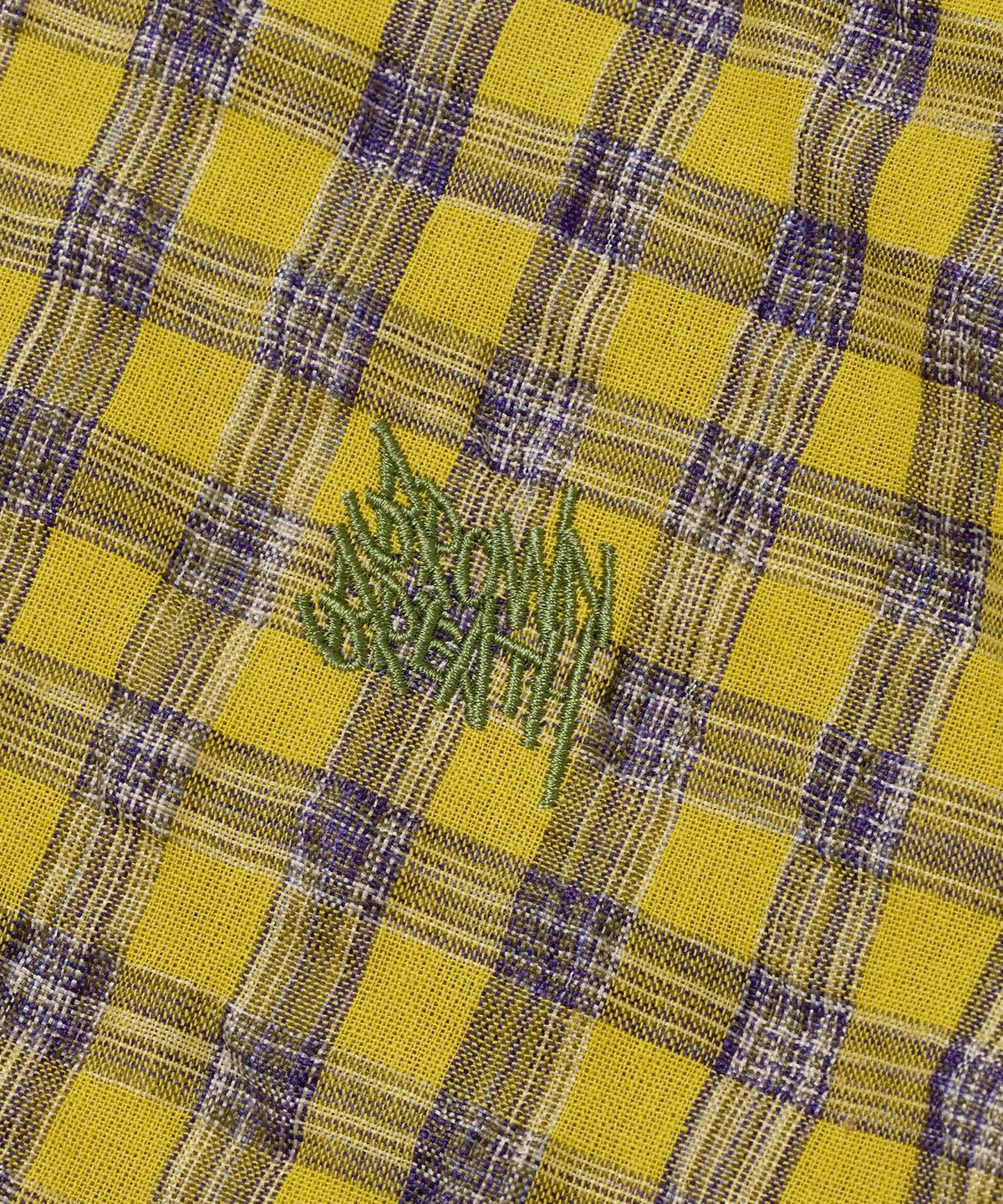 브라운브레스(BROWNBREATH) TAG CHECK HALF SHIRTS - YELLOW