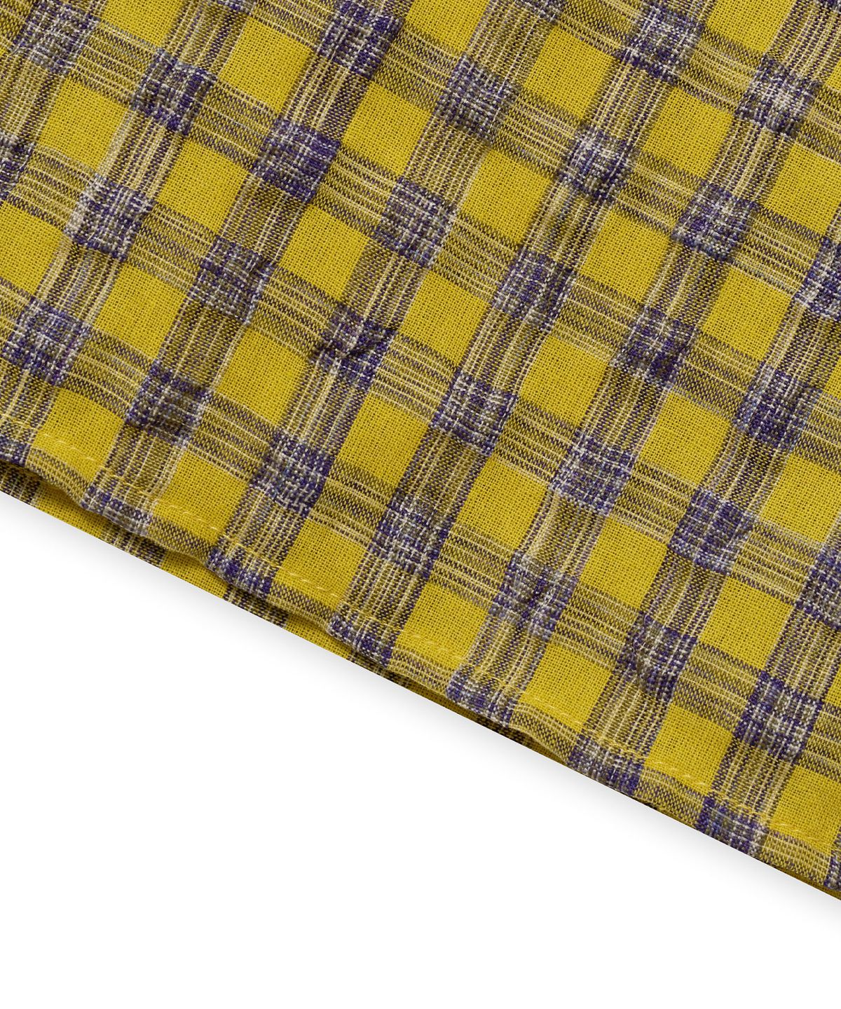 브라운브레스(BROWNBREATH) TAG CHECK HALF SHIRTS - YELLOW