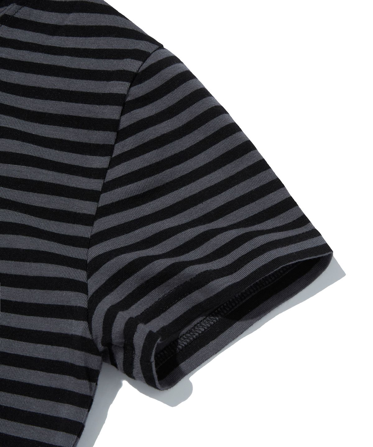 스웨이드(SUADE) STRIPE HOODED TEE [BLACK]