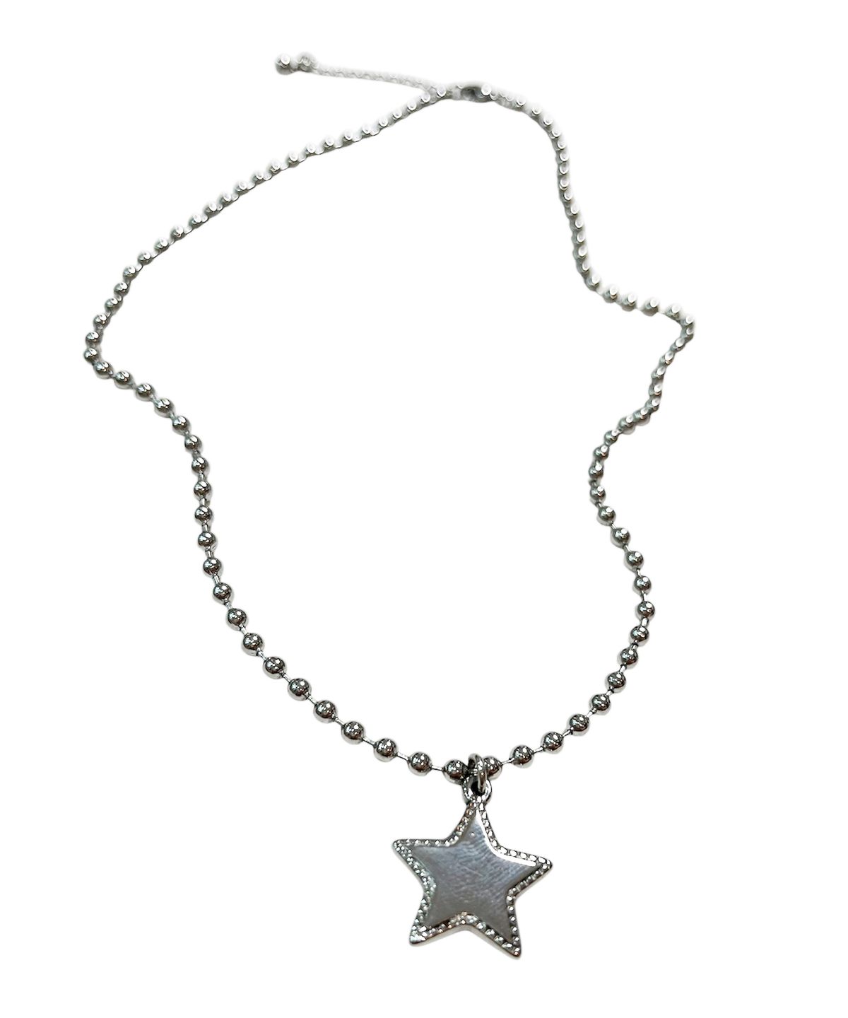 스케이터락(SK8ER ROCK) Big Star Ball Chain Surgical Steel Necklace ((steel))
