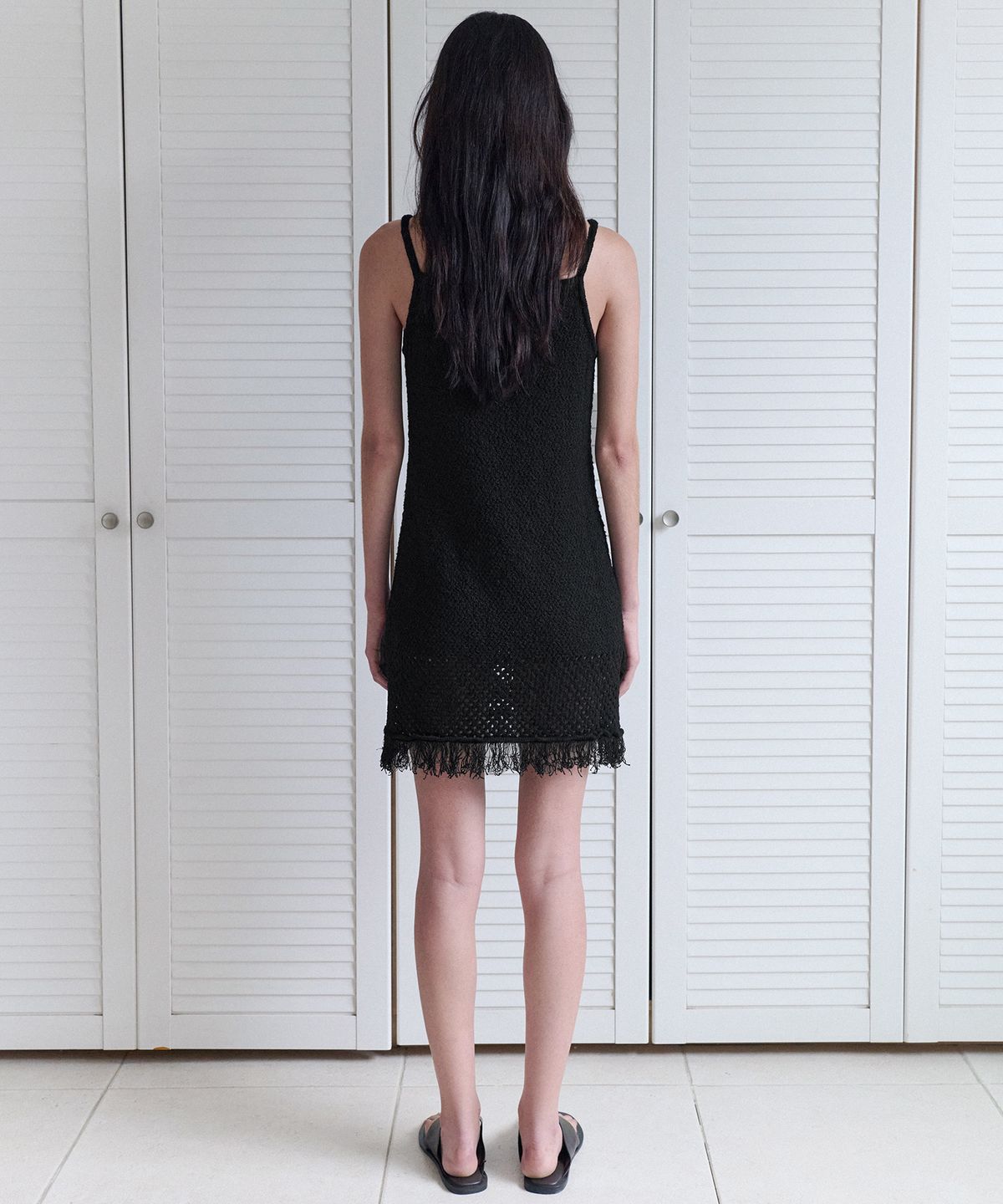 앤니즈(ANDNEEDS) Luna fringe knit dress (black)