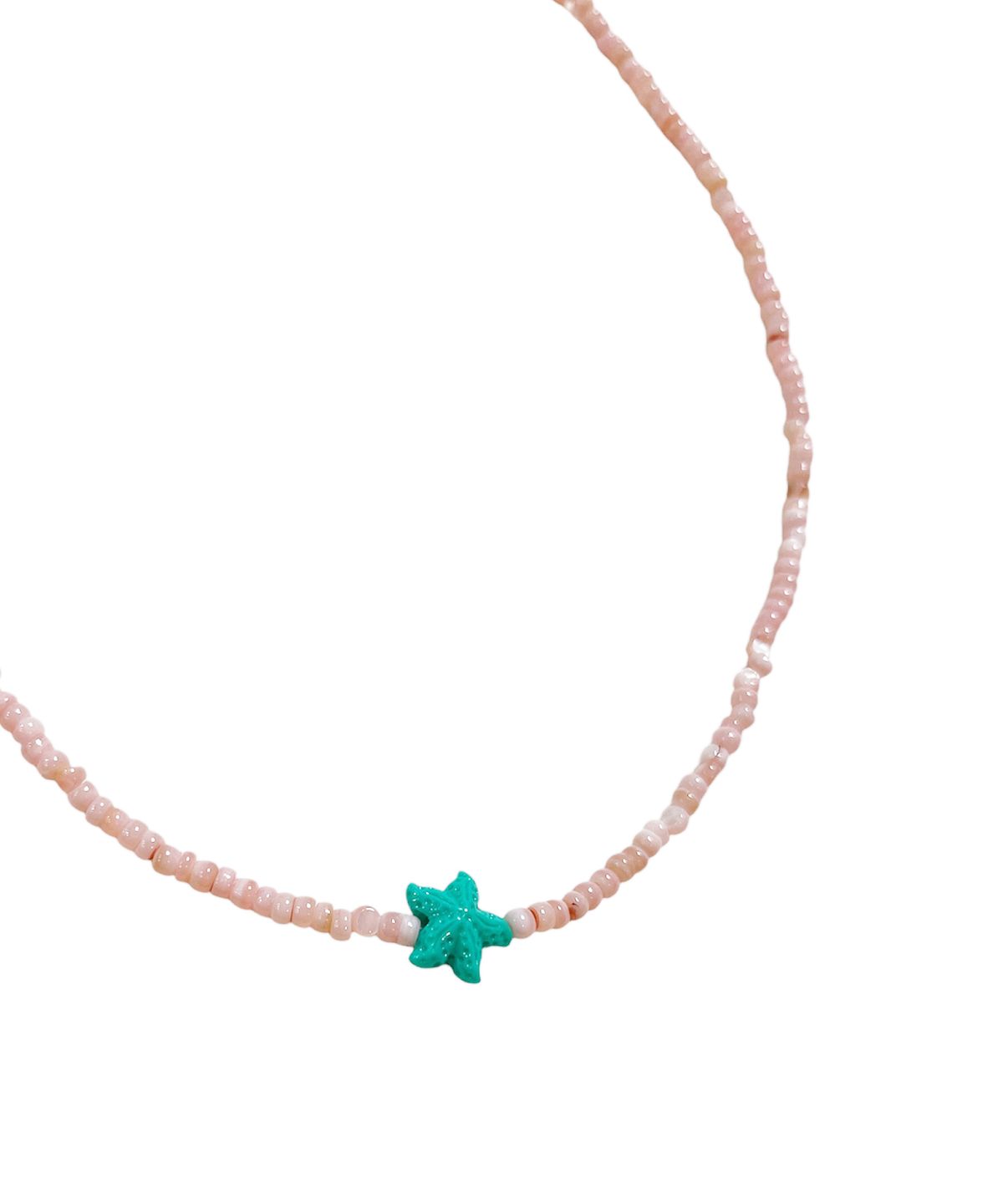 스케이터락(SK8ER ROCK) Starfish Coral Beads Necklace  ((light pink))