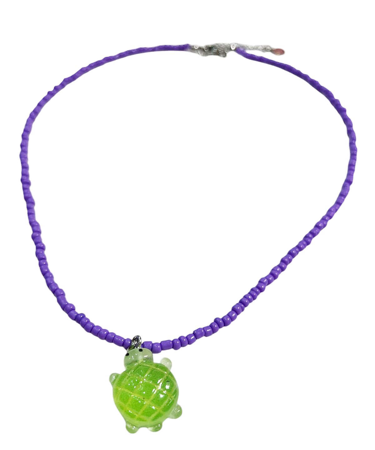 스케이터락(SK8ER ROCK) Melon Bread Turtle Beads Necklace ((light purple))