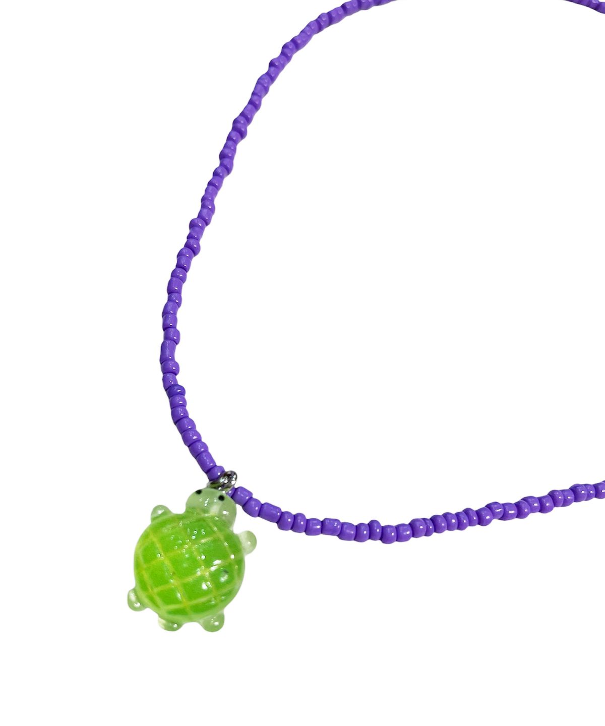 스케이터락(SK8ER ROCK) Melon Bread Turtle Beads Necklace ((light purple))