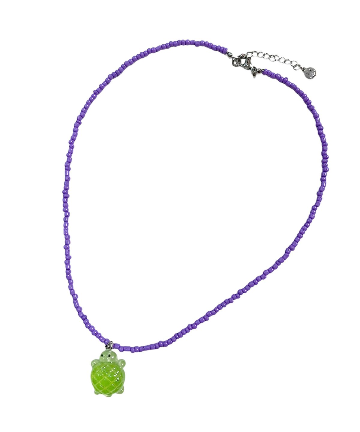 스케이터락(SK8ER ROCK) Melon Bread Turtle Beads Necklace ((light purple))
