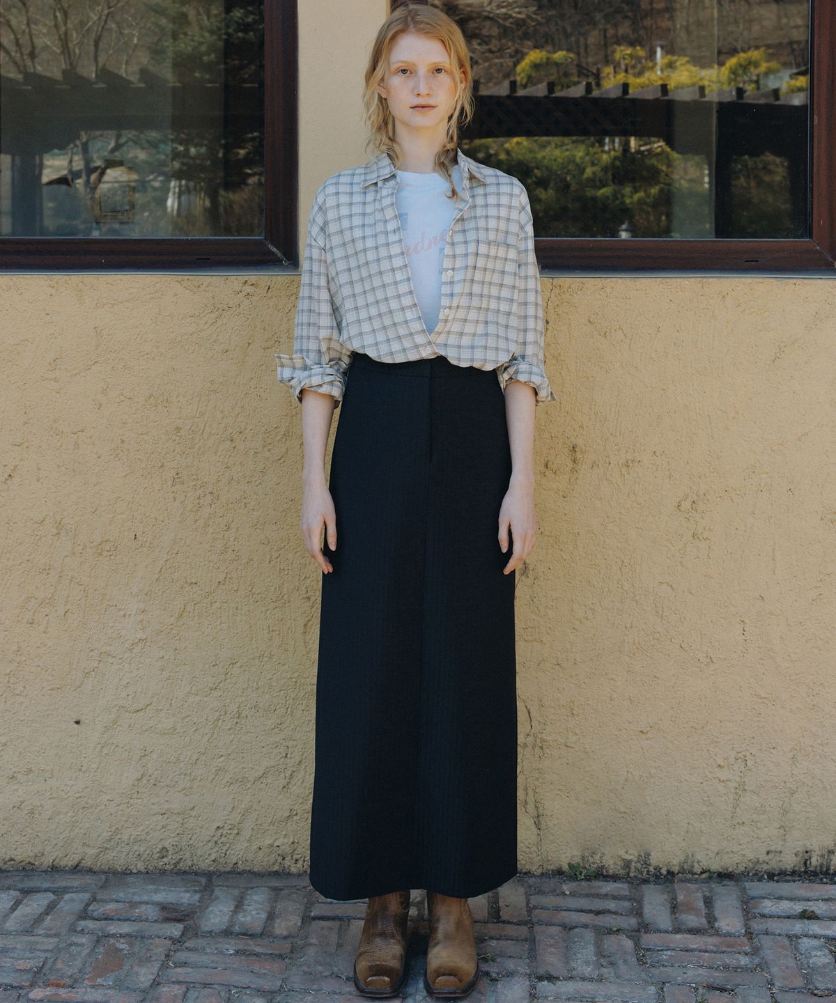 앤니즈(ANDNEEDS) Frankie long skirt (black)
