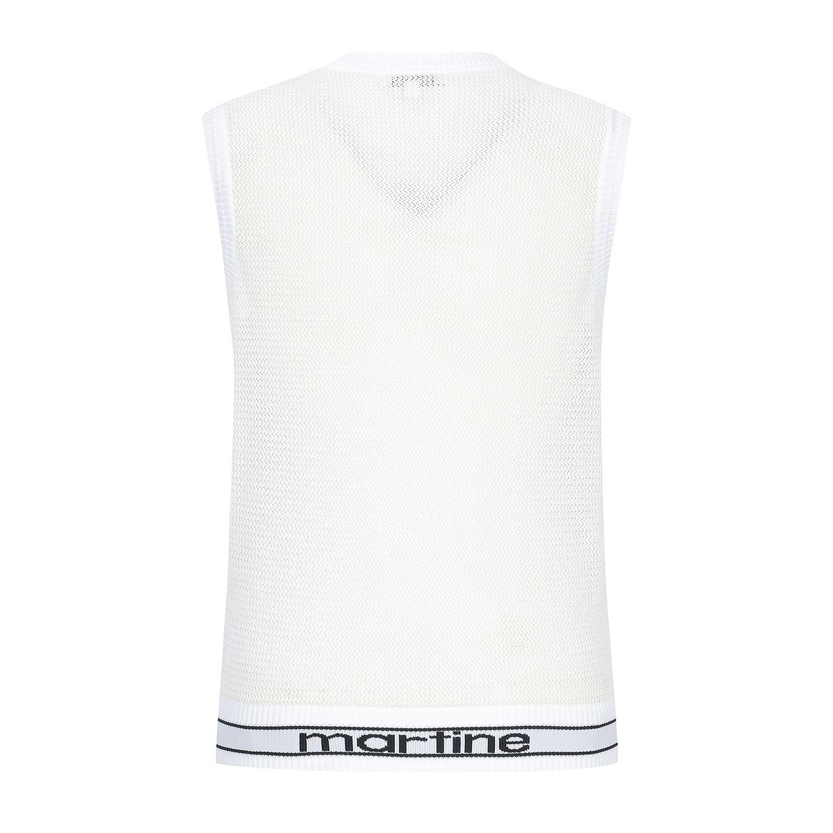 마틴골프(MARTINE GOLF) Mesh round Neck Knit Vest_White