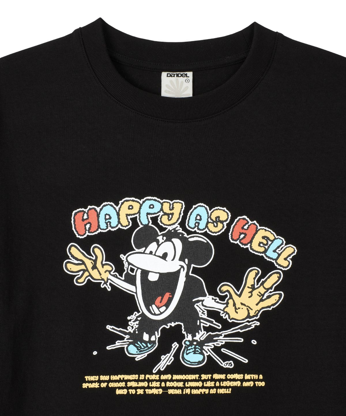단델(DANDEL) DD happy as hell tee (BLACK)