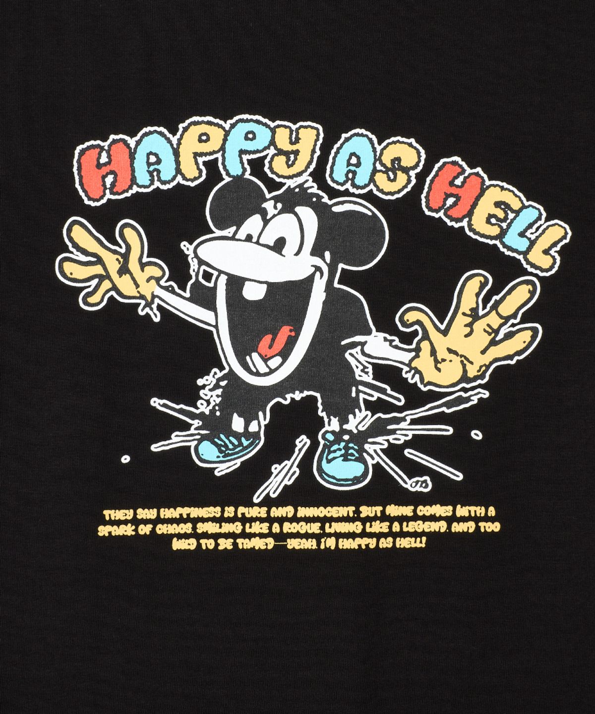 단델(DANDEL) DD happy as hell tee (BLACK)