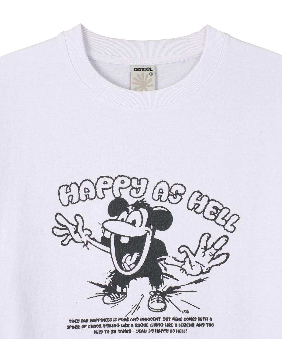 단델(DANDEL) DD happy as hell tee (WHITE)