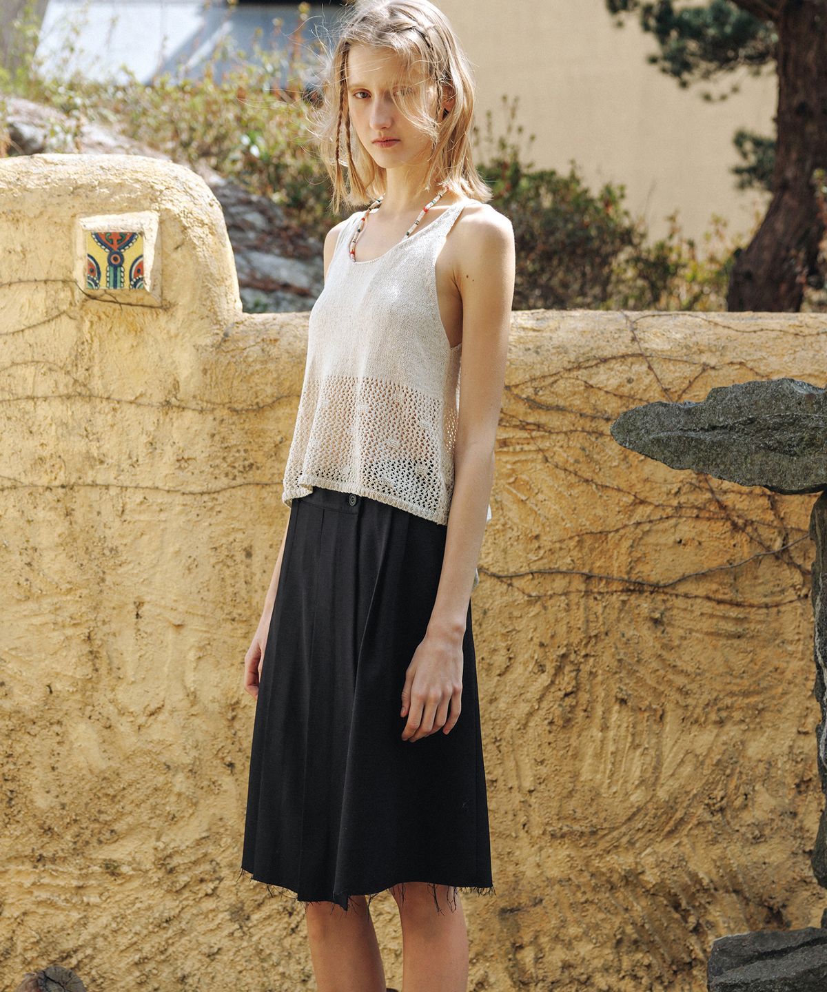 앤니즈(ANDNEEDS) Carmen pleats wrap skirt (black)