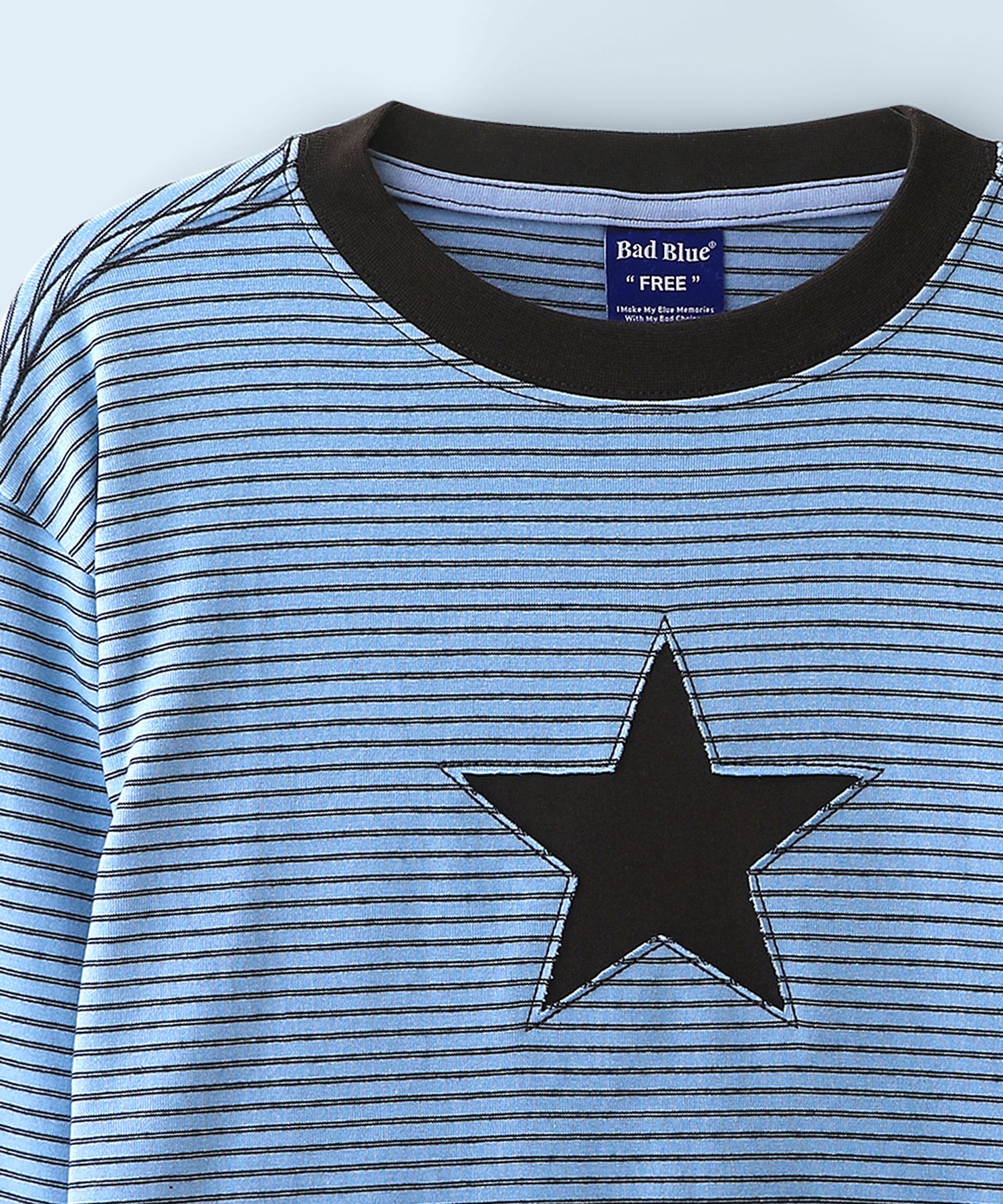 ●Bad Blue● Stripe My Little Star L/S (Blue) MUSINSA | BADBLUE Stripe My Little Star L/S Blue