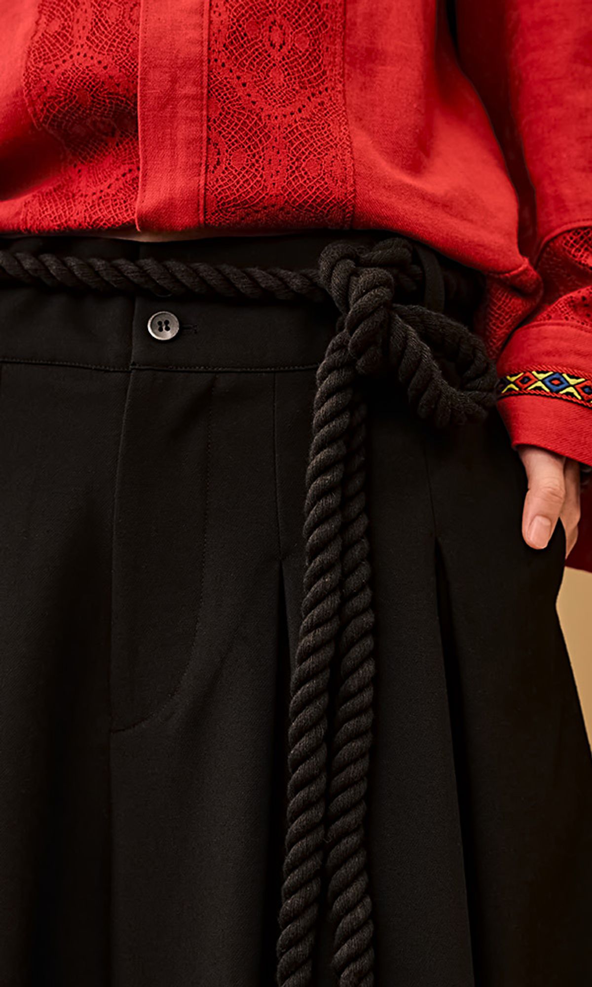 레큘리(RECULER) Rope Culotte Pants Black