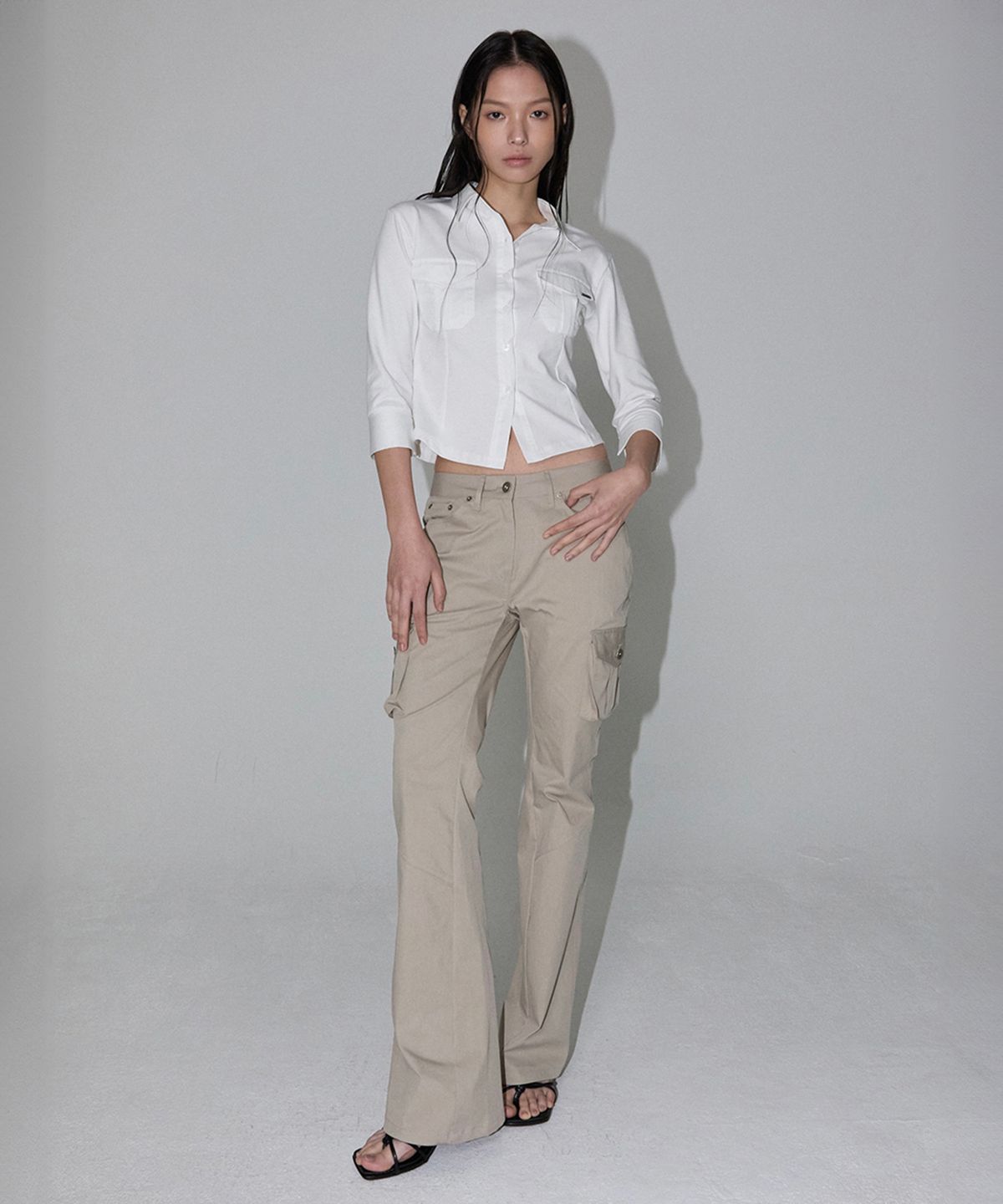 이네기(INEGI) Sleek Pocket Shirt (white)