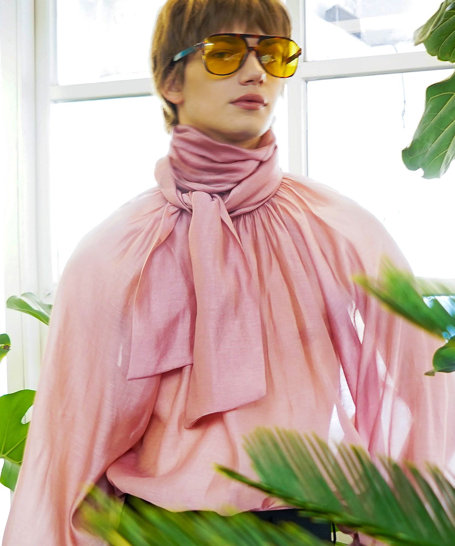 UNTAGE ■ See-through Push Bow Blouse シャツ MUSINSA | UNTAGE See-through Push Bow Blouse (Pink)_UTS-FS43