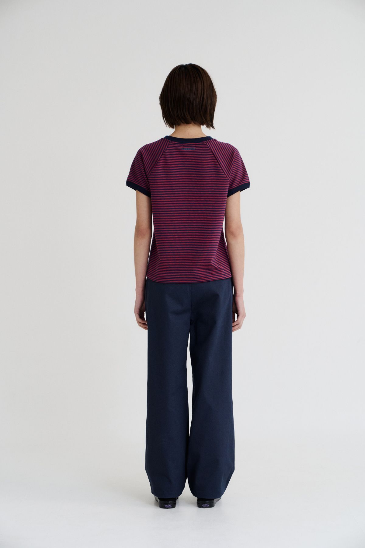 레피어(REPPIER) Cotton Barrel Leg Pants (Navy)