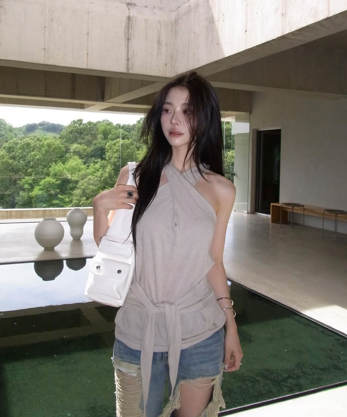 이네기(INEGI) Jenny Halter Top (sand beige)