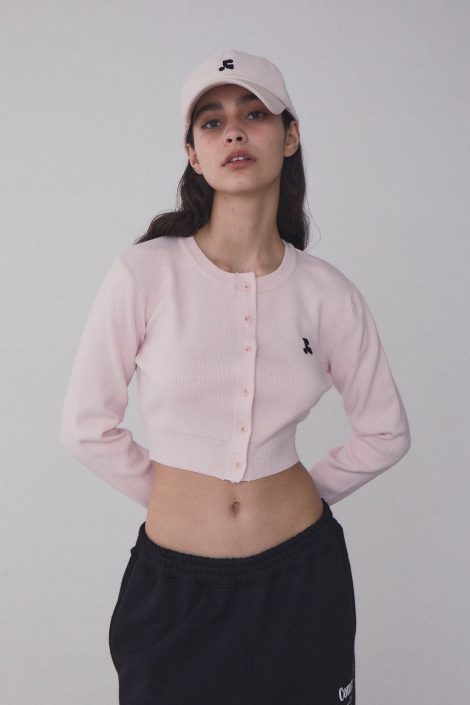 MUSINSA | REST&RECREATION RR CROPPED KNIT CARDIGAN - PINK