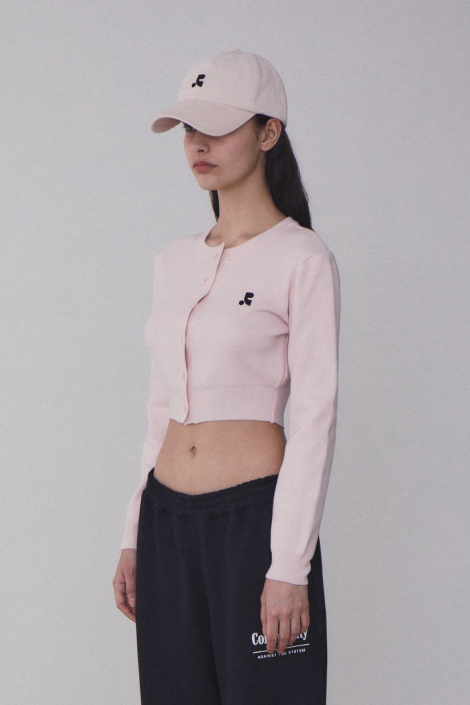 MUSINSA公式 | REST&RECREATION RR CROPPED KNIT CARDIGAN - PINK