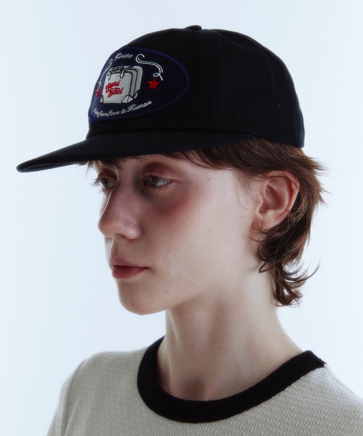 키네토(KINETO) 우먼_그랜드 호텔 자수 볼캡_블랙