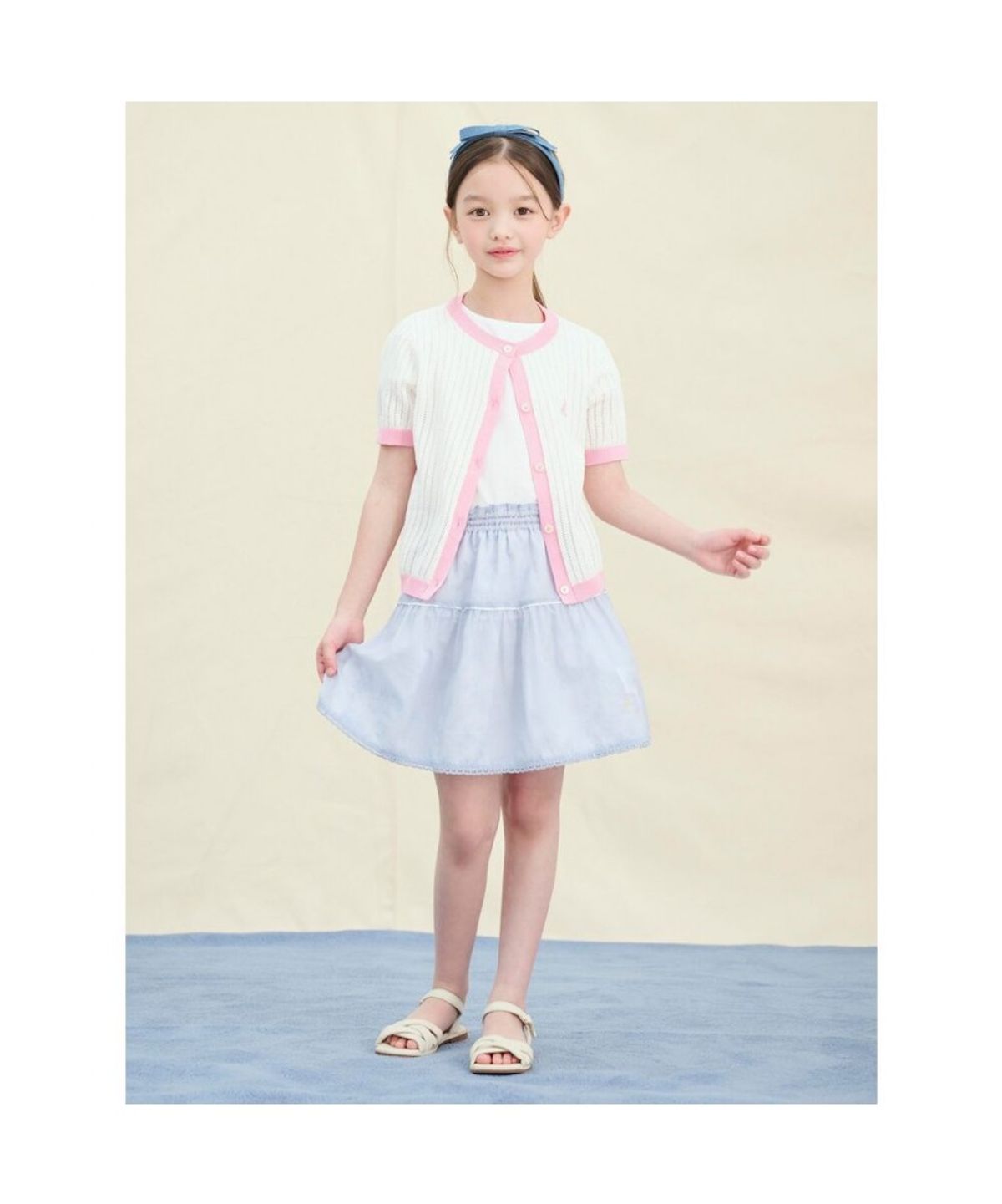 빈폴 키즈(BEANPOLE KIDS) 여아 크로쉐 가디건  아이보리 (BI545AG030)
