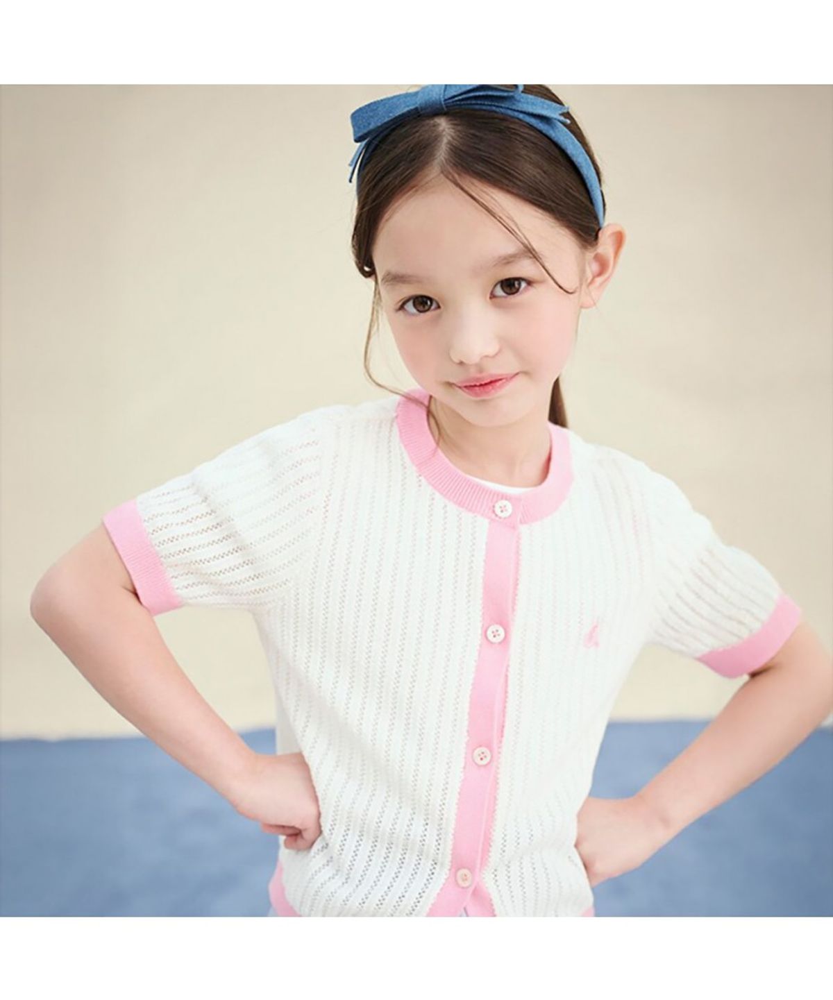 빈폴 키즈(BEANPOLE KIDS) 여아 크로쉐 가디건  아이보리 (BI545AG030)