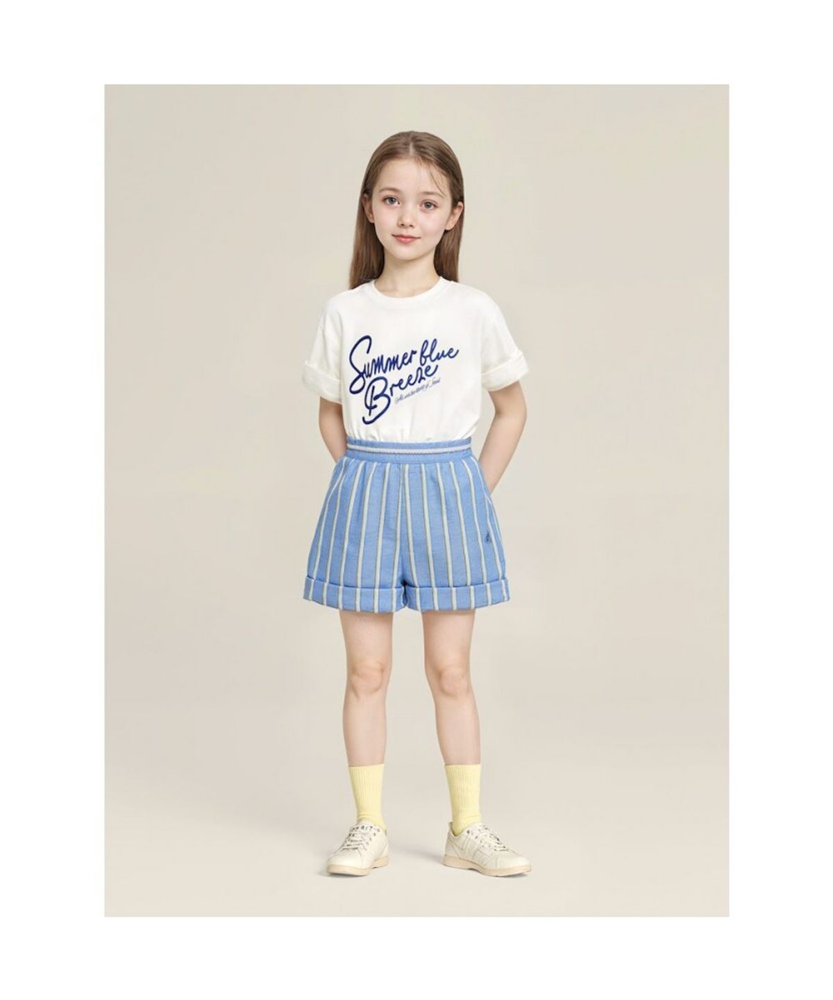 빈폴 키즈(BEANPOLE KIDS) 스트라이프 팬츠 스카이 블루 (BI5425U03Q)