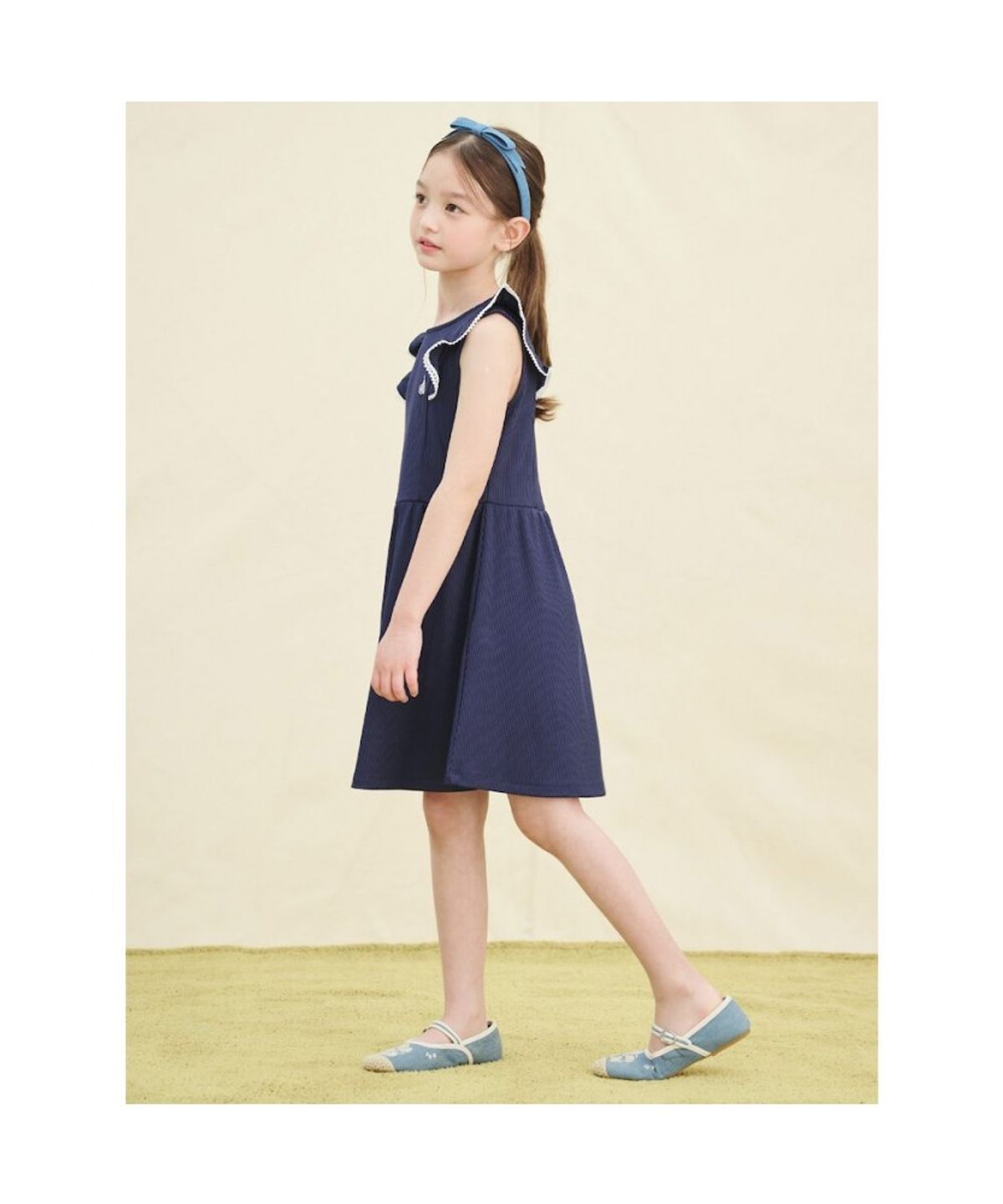 빈폴 키즈(BEANPOLE KIDS) 클래식 골지 민소매 원피스  네이비 (BI5471G10R)