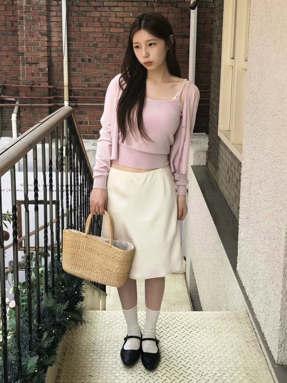 르니나(LENINA) DIANA satin midi skirt_IVORY