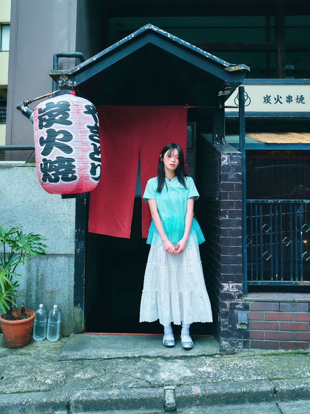 로액슈얼(LO AXUAL) MESH LAYERD FRILL T-SHIRTS_MINT