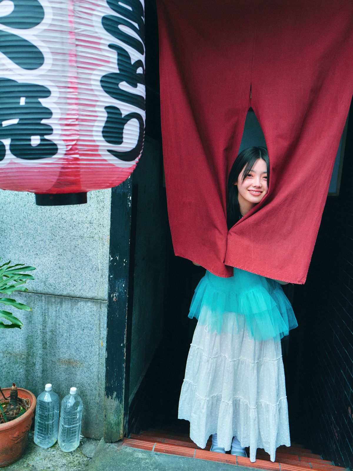 로액슈얼(LO AXUAL) MESH LAYERD FRILL T-SHIRTS_MINT